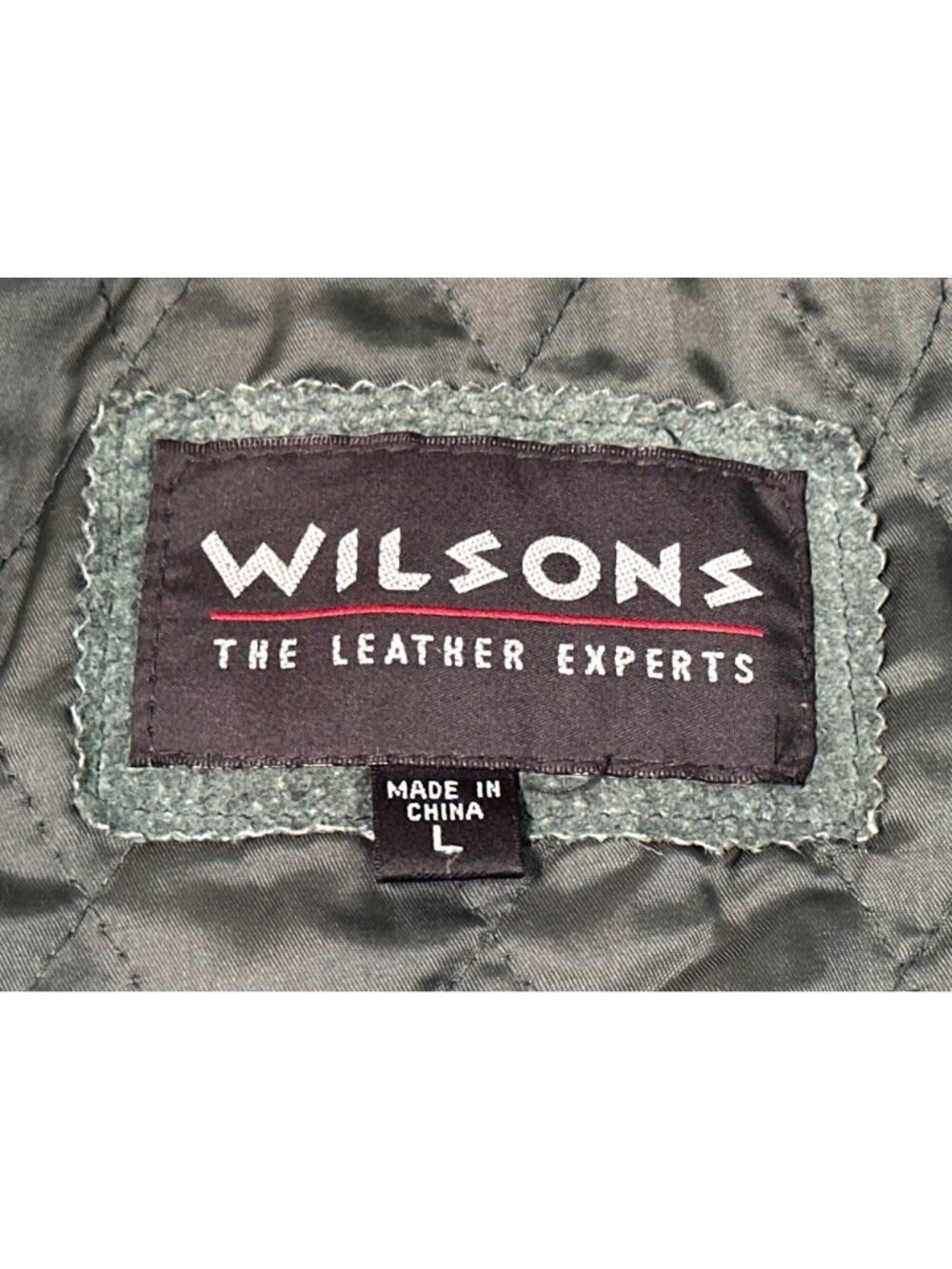 Wilsons Size L Green Suede Leather Faux Fur Shawl Collar Belted Coat Vintage Y2K - Picture 5 of 11